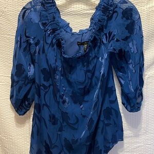 White House Black Market Blue Blouse. Size Small.